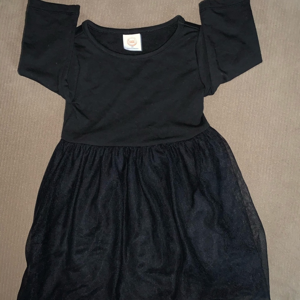 Toddler Girls Black Dress & Shoes – Size 2T